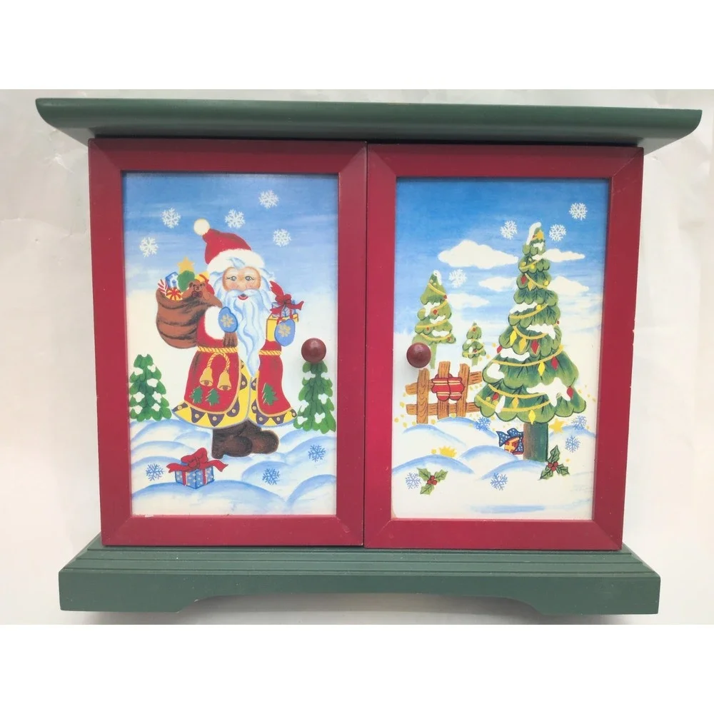 VTG NEW 2003 Thomas Pacconi Classics Christmas Wooden Advent Calendar w/ Drawers